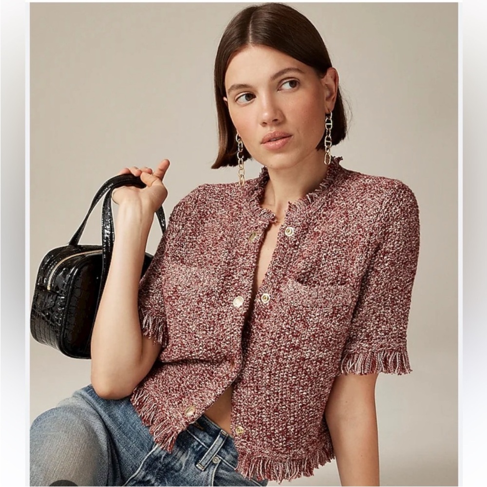 J.Crew Malange Short Sleeve Crop Sweater